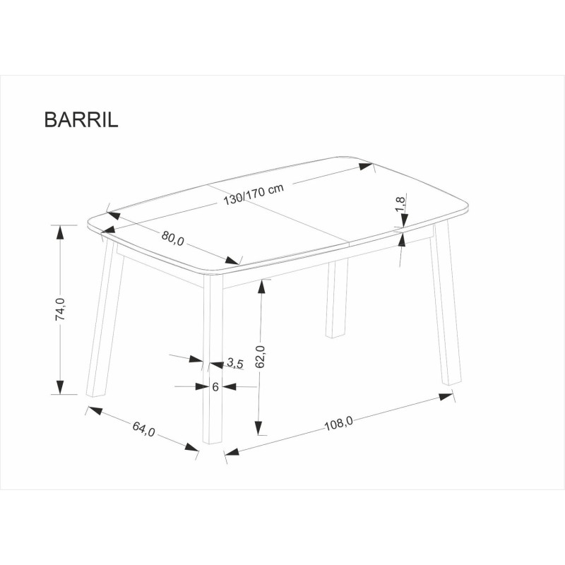 Rozkładany stół BARRILO dąb artisan/czarny