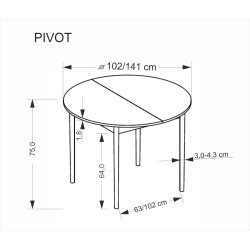 Rozkładany stół PIVOTO dąb artisan/czarny