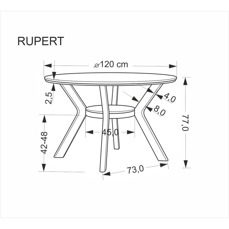 Okrągły stół RUPERTO orzechowy