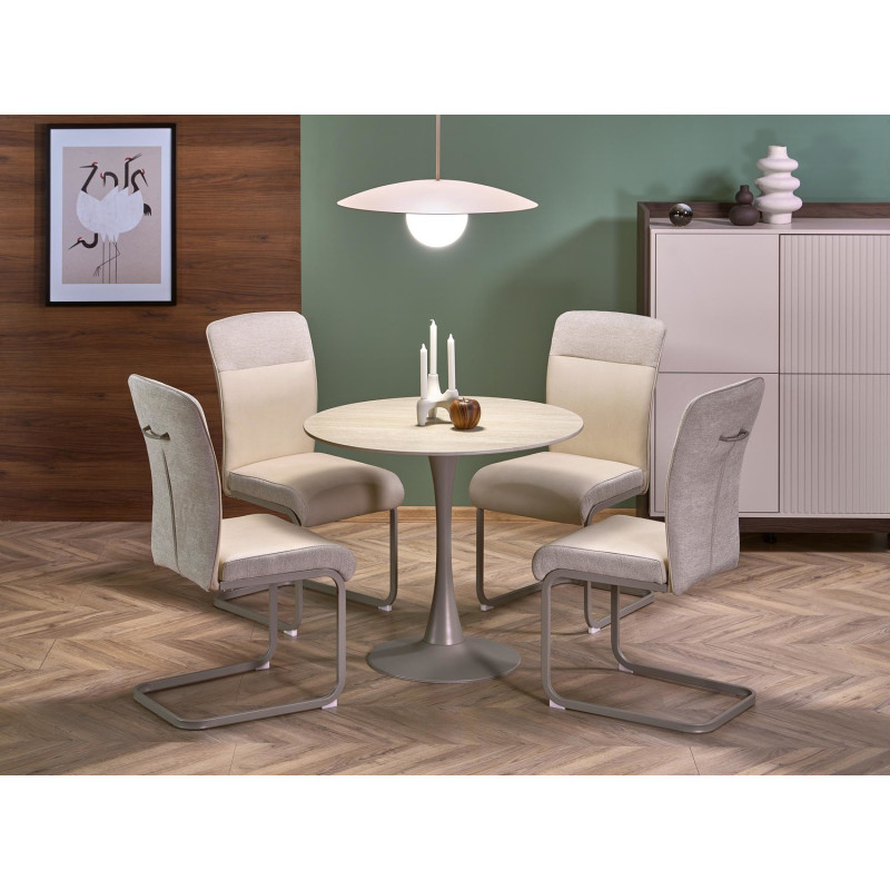 Okrągły stół TOLIA trawertyn/kaszmir