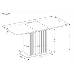 Rozkładany stół WILTONO dąb artisan/czarny