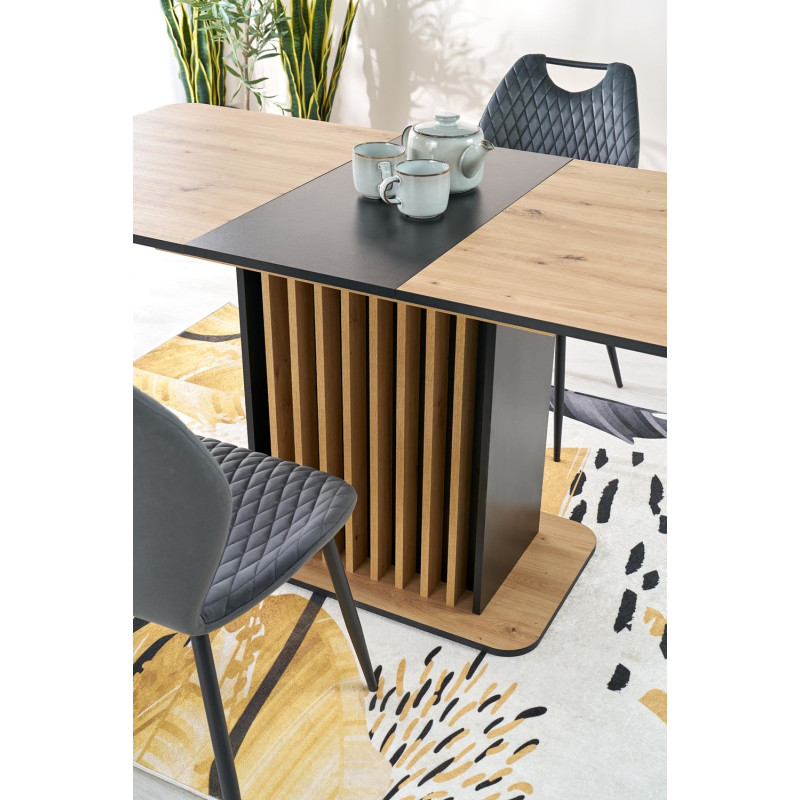 Rozkładany stół WILTONO dąb artisan/czarny