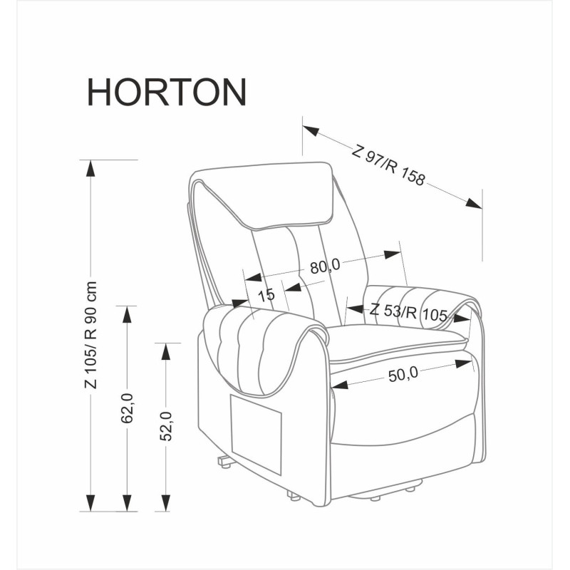 Fotel rozkładany elektrycznie HORTENIX COMFORT BEIGE beżowy