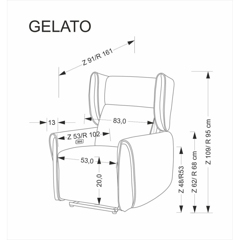 Fotel rozkładany elektrycznie GELAR COMFORT BEIGE beżowy