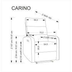 Fotel rozkładany elektrycznie CARINEX COMFORT LIGHT BEIGE jasny beżowy