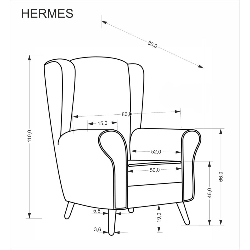 Fotel HERMEX CLASSIC BEIGE beżowy