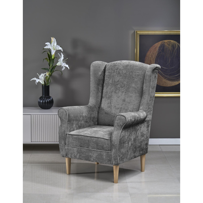 Fotel HERMEX CLASSIC GREY popielaty