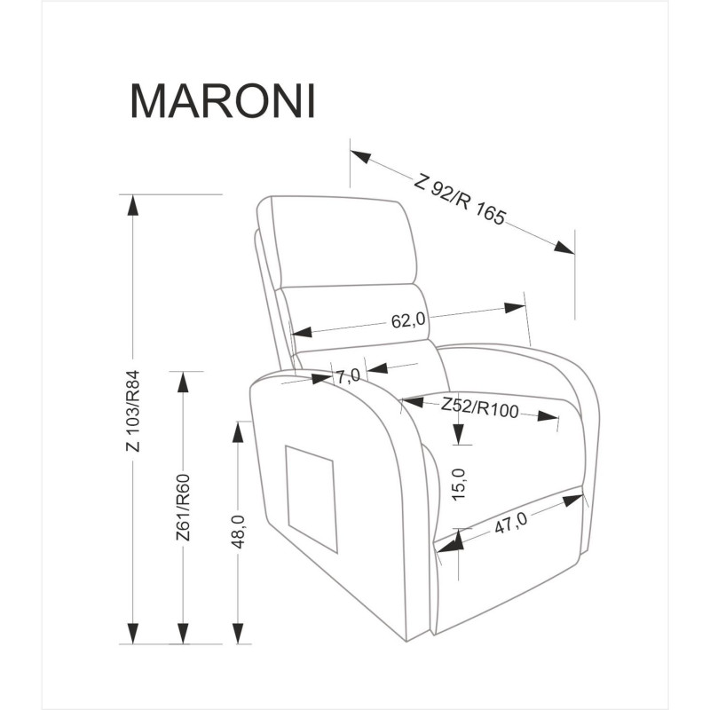 Fotel rozkładany elektrycznie MARONIX COMFORT BEIGE beżowy