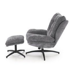 Fotel wypoczynkowy PESTOX MODERN GREY popielaty (z podnóżkiem)