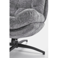 Fotel wypoczynkowy PESTOX MODERN GREY popielaty (z podnóżkiem)