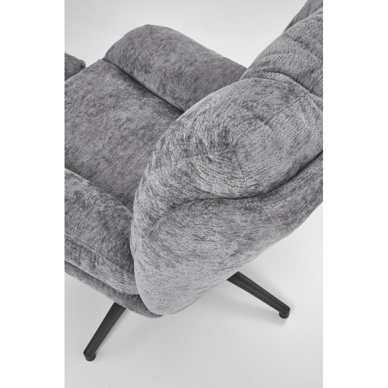 Fotel wypoczynkowy PESTOX MODERN GREY popielaty (z podnóżkiem)