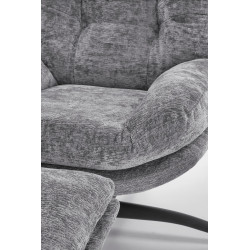 Fotel wypoczynkowy PESTOX MODERN GREY popielaty (z podnóżkiem)