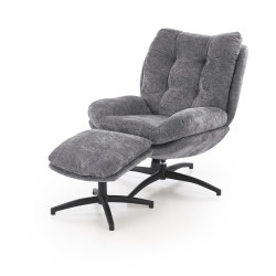 Fotel wypoczynkowy PESTOX MODERN GREY popielaty (z podnóżkiem)