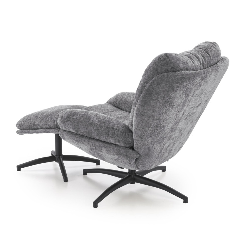 Fotel wypoczynkowy PESTOX MODERN GREY popielaty (z podnóżkiem)