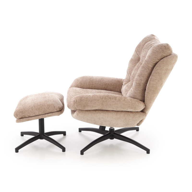 Fotel wypoczynkowy PESTOX MODERN BEIGE beżowy (z podnóżkiem)