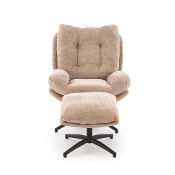 Fotel wypoczynkowy PESTOX MODERN BEIGE beżowy (z podnóżkiem)