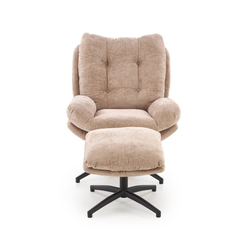 Fotel wypoczynkowy PESTOX MODERN BEIGE beżowy (z podnóżkiem)