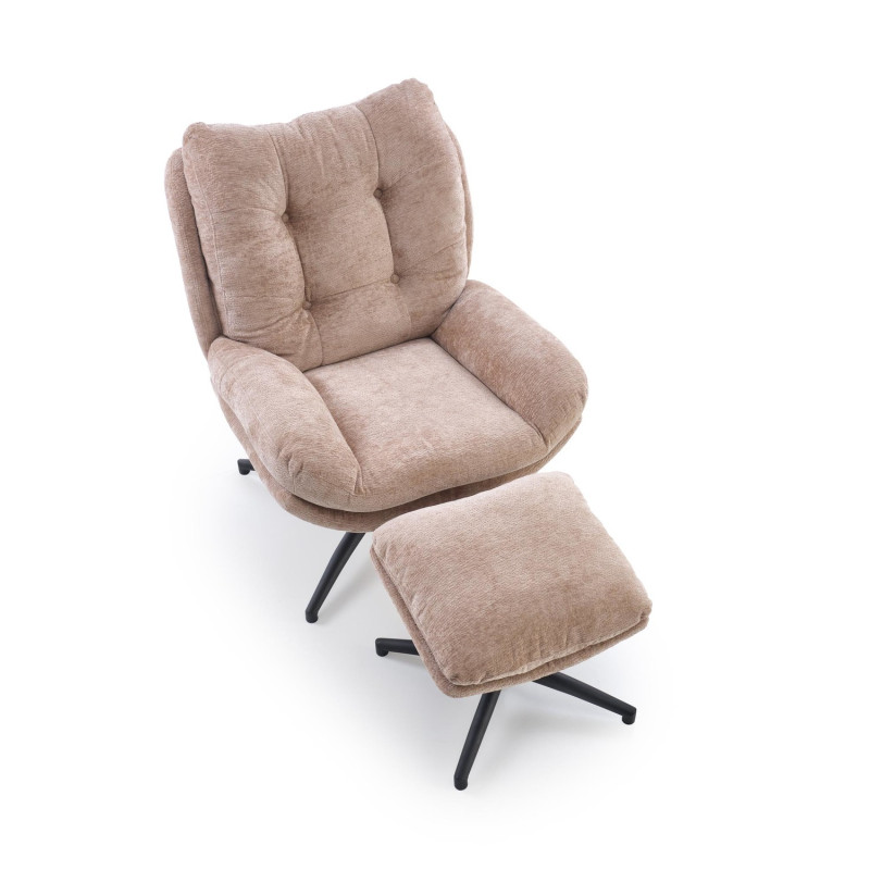 Fotel wypoczynkowy PESTOX MODERN BEIGE beżowy (z podnóżkiem)