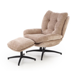 Fotel wypoczynkowy PESTOX MODERN BEIGE beżowy (z podnóżkiem)
