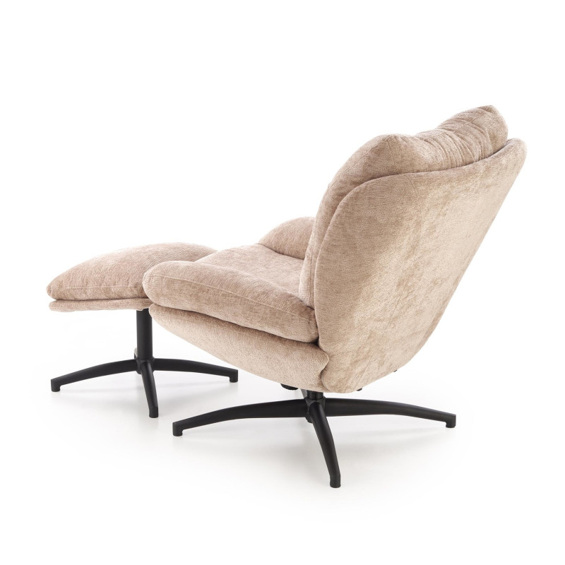 Fotel wypoczynkowy PESTOX MODERN BEIGE beżowy (z podnóżkiem)