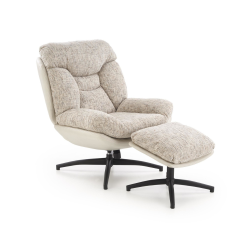 Fotel wypoczynkowy KRONEX MODERN BEIGE MULTI beżowy/wielobarwny (z podnóżkiem)