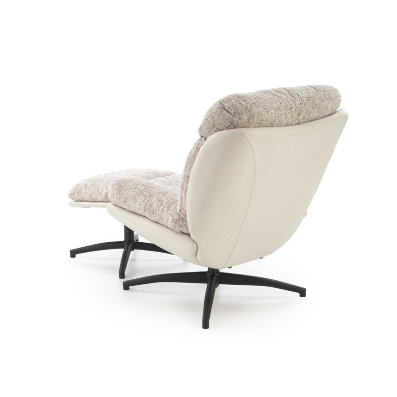 Fotel wypoczynkowy KRONEX MODERN BEIGE MULTI beżowy/wielobarwny (z podnóżkiem)