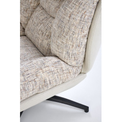 Fotel wypoczynkowy KRONEX MODERN BEIGE MULTI beżowy/wielobarwny (z podnóżkiem)