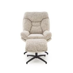Fotel wypoczynkowy KRONEX MODERN BEIGE MULTI beżowy/wielobarwny (z podnóżkiem)