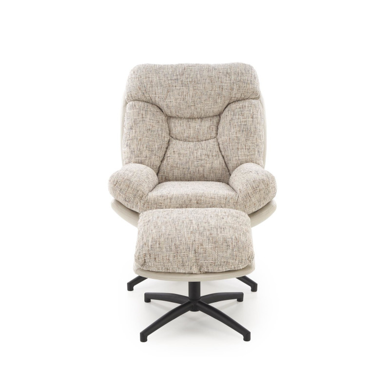 Fotel wypoczynkowy KRONEX MODERN BEIGE MULTI beżowy/wielobarwny (z podnóżkiem)