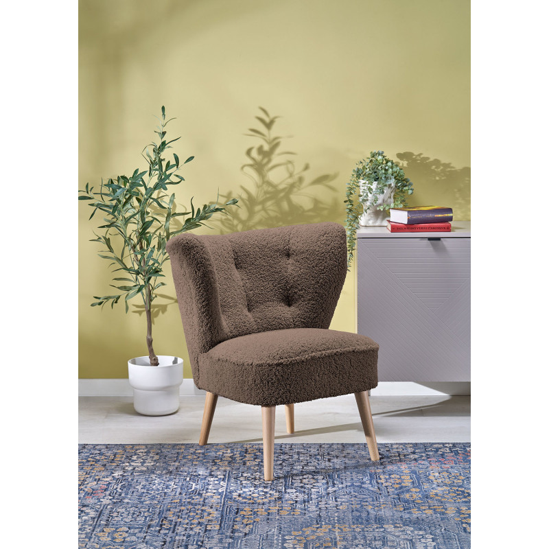 Fotel wypoczynkowy MOCCIN BOHO DARK BROWN ciemny brązowy