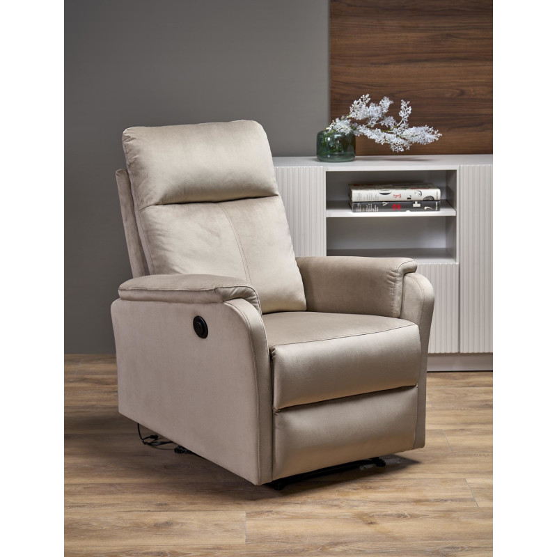 Fotel rozkładany elektrycznie CROCIX COMFORT BEIGE beżowy