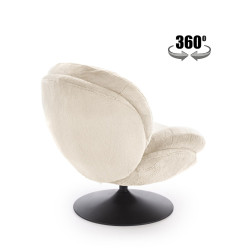 Fotel wypoczynkowy obrotowy SHELLIX MODERN CREAM kremowy