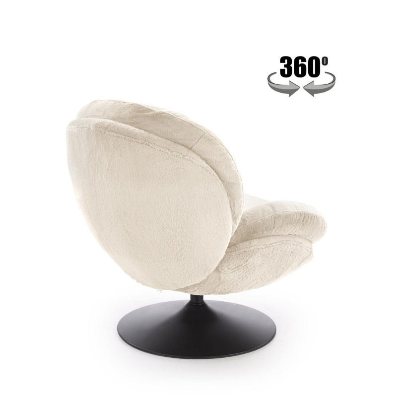 Fotel wypoczynkowy obrotowy SHELLIX MODERN CREAM kremowy