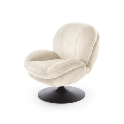 Fotel wypoczynkowy obrotowy SHELLIX MODERN CREAM kremowy
