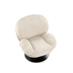 Fotel wypoczynkowy obrotowy SHELLIX MODERN CREAM kremowy
