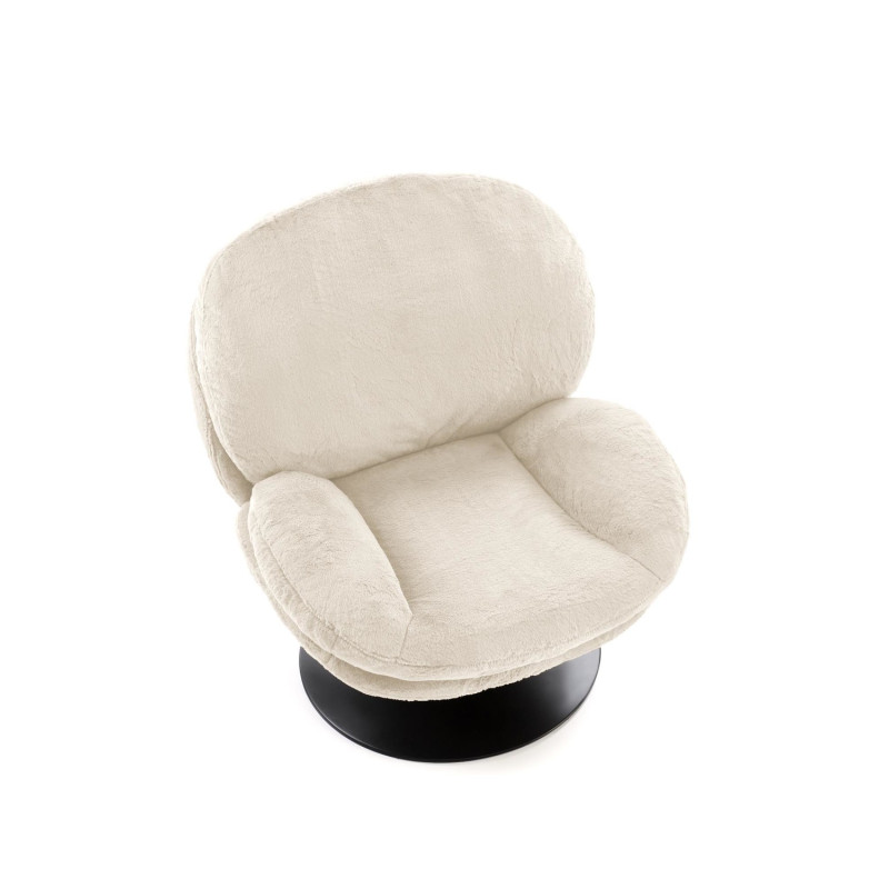 Fotel wypoczynkowy obrotowy SHELLIX MODERN CREAM kremowy