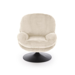 Fotel wypoczynkowy obrotowy SHELLIX MODERN CREAM kremowy