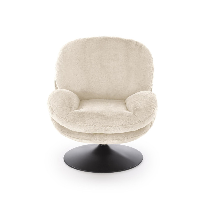 Fotel wypoczynkowy obrotowy SHELLIX MODERN CREAM kremowy