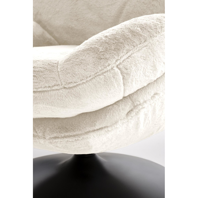 Fotel wypoczynkowy obrotowy SHELLIX MODERN CREAM kremowy