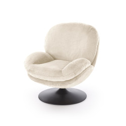 Fotel wypoczynkowy obrotowy SHELLIX MODERN CREAM kremowy