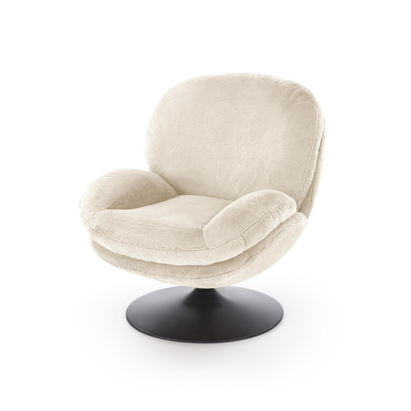 Fotel wypoczynkowy obrotowy SHELLIX MODERN CREAM kremowy