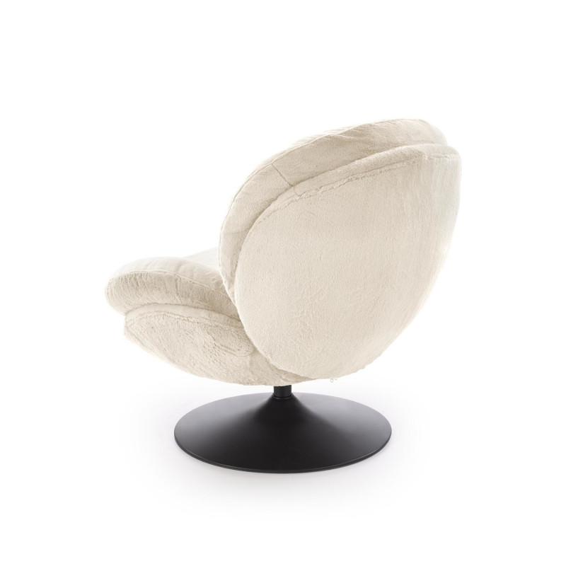 Fotel wypoczynkowy obrotowy SHELLIX MODERN CREAM kremowy