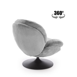Fotel wypoczynkowy obrotowy SHELLIX MODERN GREY popielaty