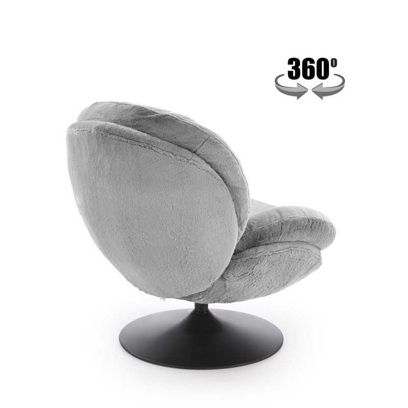 Fotel wypoczynkowy obrotowy SHELLIX MODERN GREY popielaty