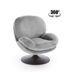 Fotel wypoczynkowy obrotowy SHELLIX MODERN GREY popielaty