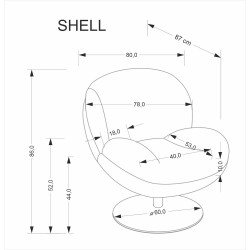 Fotel wypoczynkowy obrotowy SHELLIX MODERN GREY popielaty