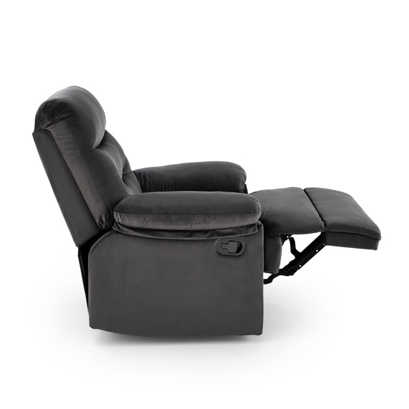 Fotel wypoczynkowy rozkładany DRAGOR COMFORT BLACK czarny
