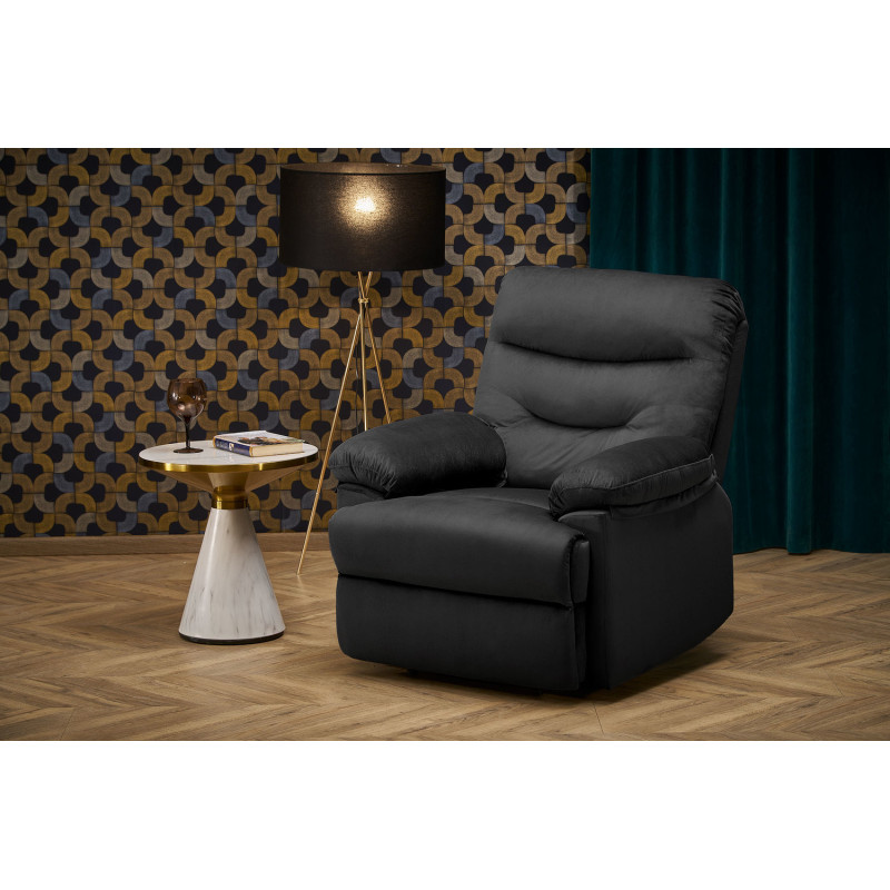 Fotel wypoczynkowy rozkładany DRAGOR COMFORT BLACK czarny