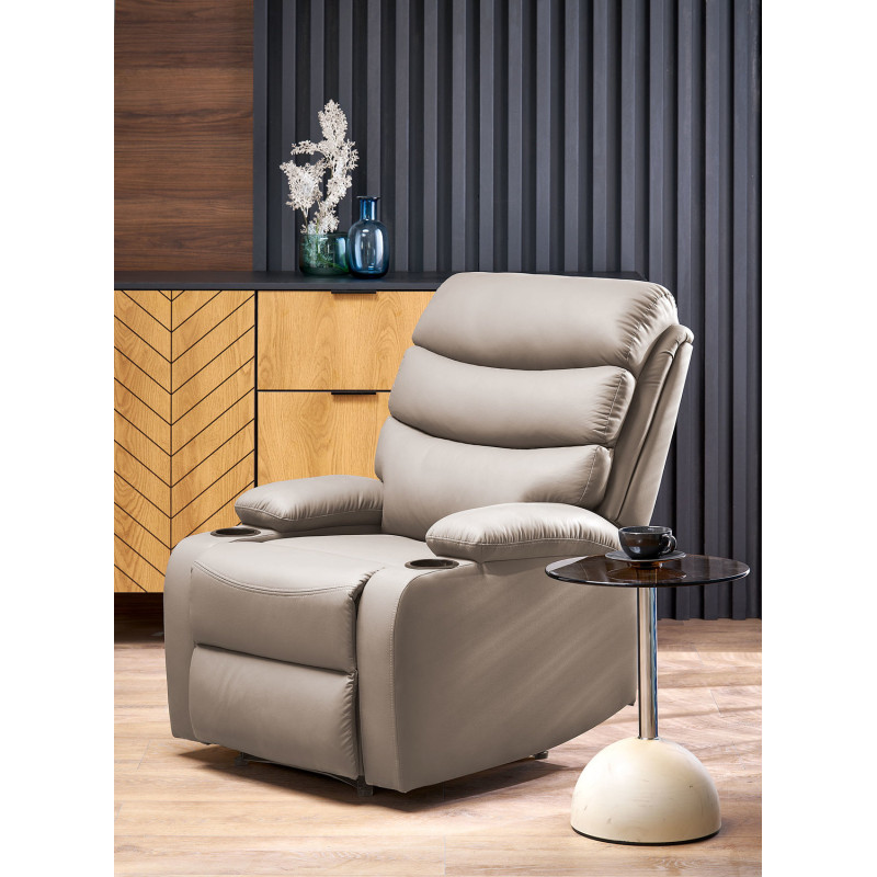 Fotel wypoczynkowy rozkładany PERUX COMFORT BEIGE beżowy