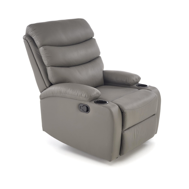 Fotel wypoczynkowy rozkładany PERUX COMFORT GREY popielaty